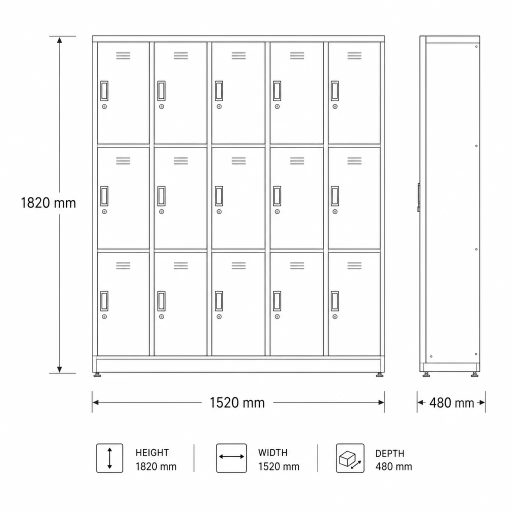Personal Locker dimensions diagram
